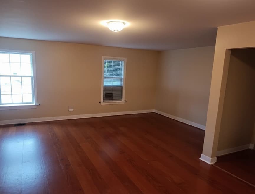 HomestagingKIEin Bild von einer Wohnung mit Schild zum Vermieten