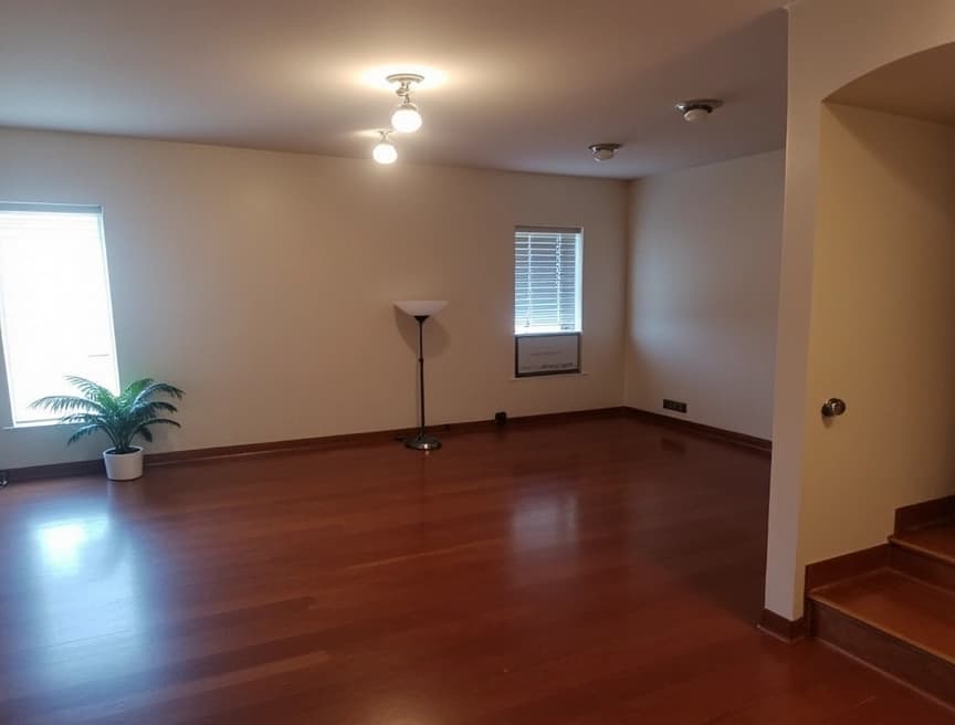 HomestagingKIEin Bild von einer Wohnung mit Schild zum Vermieten