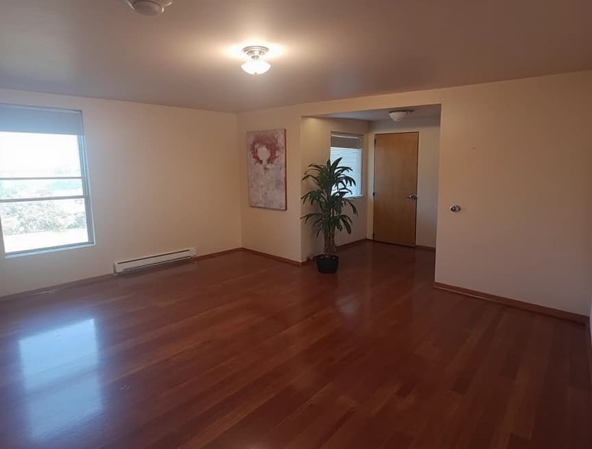 HomestagingKIEin Bild von einer hochmodernen Wohnung, die durch KI virtuell eingerichtet wurde