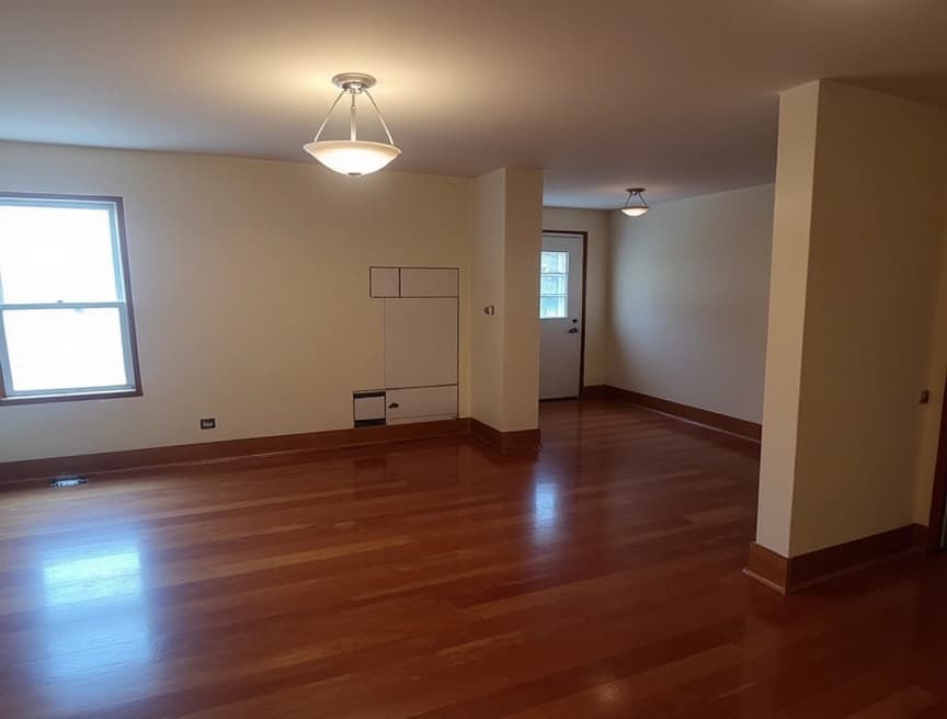 HomestagingKIEin Bild von einer Wohnung mit Schild zum Vermieten