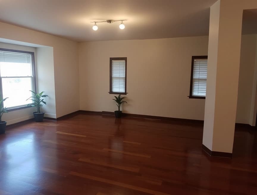 HomestagingKIEin Bild von einer Wohnung mit Schild zum Verkauf