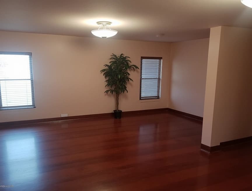 HomestagingKIEin Bild von einer Wohnung mit Schild zum Vermieten
