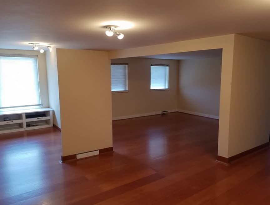 HomestagingKIEin Bild von einer Wohnung mit Schild zum Vermieten
