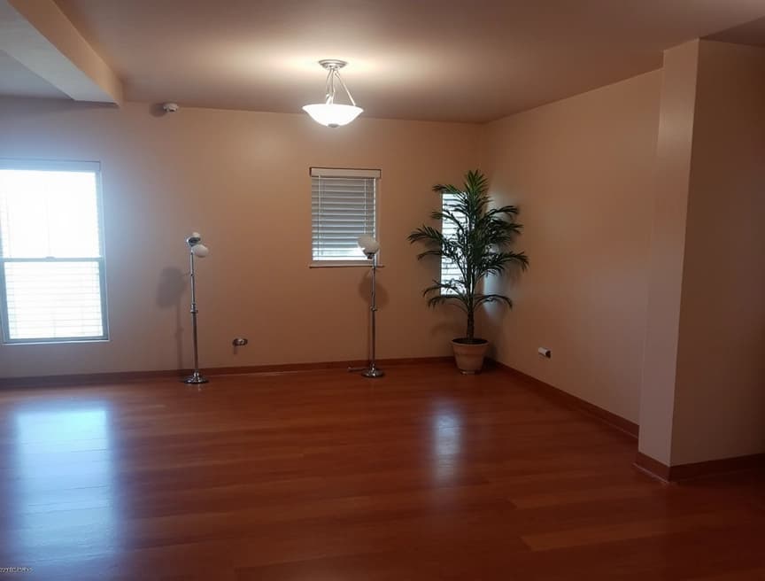 HomestagingKIEin Bild von einer Wohnung mit einem 'Zu vermieten' Schild