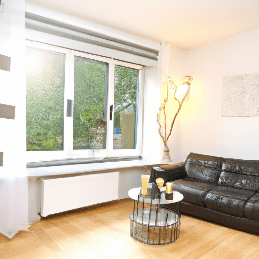 HomestagingKIEin Bild von einem Wohnzimmer, das nach dem Homestaging-Prozess virtuell eingerichtet wurde.