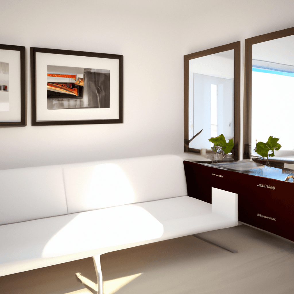 HomestagingKIBild von einer virtuell eingerichteten Immobilie mit stilvollen Möbeln
