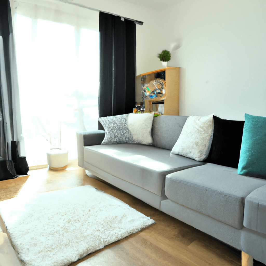 HomestagingKIEin neu gestaltetes Wohnzimmer mit KI generierten Möbeln