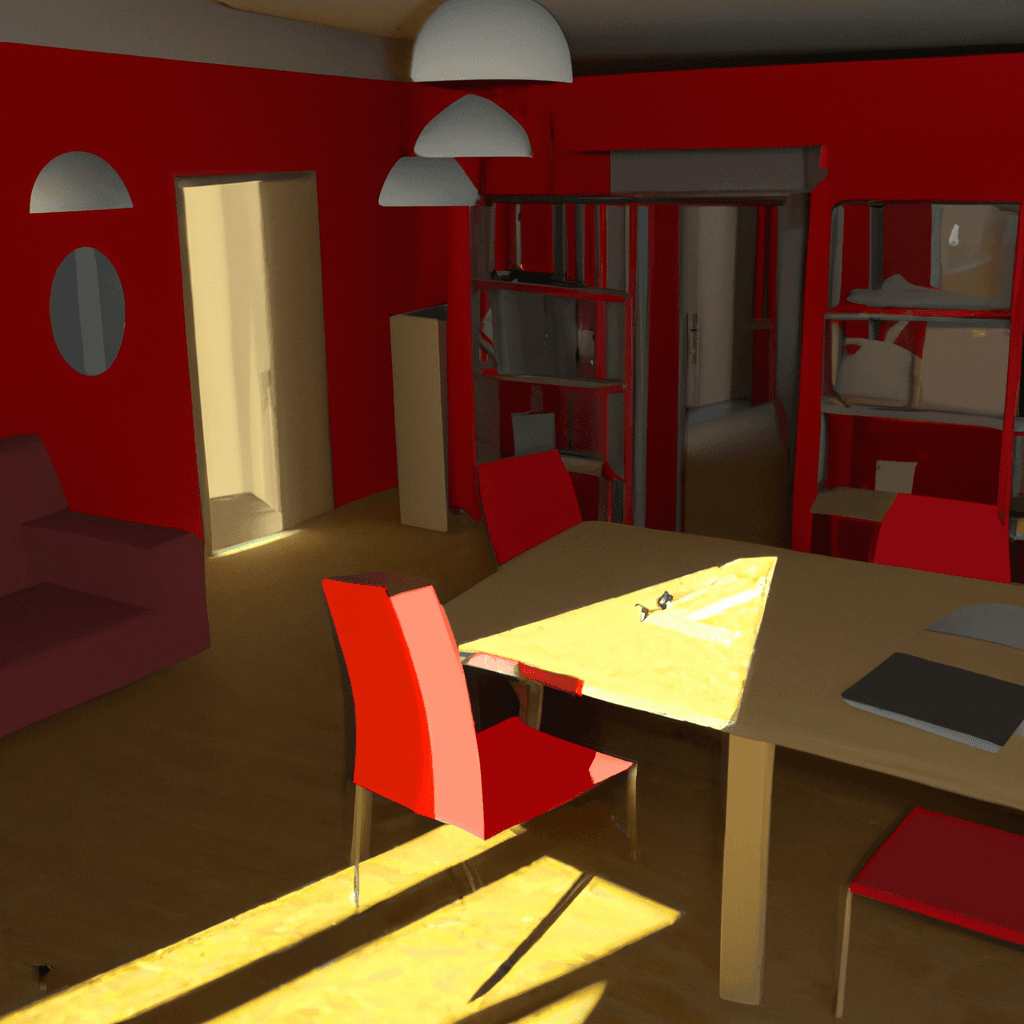 HomestagingKIEin Bild von einer Wohnung, die mit KI-gesteuerten Möbeln realistisch ausgestattet ist