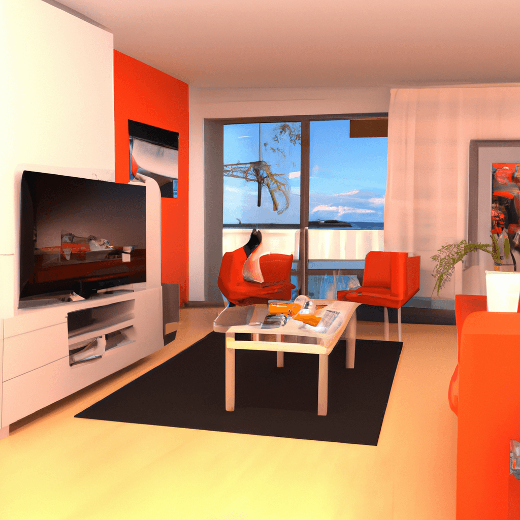 HomestagingKIEin Bild von einer virtuell eingerichteten Wohnung dank KI