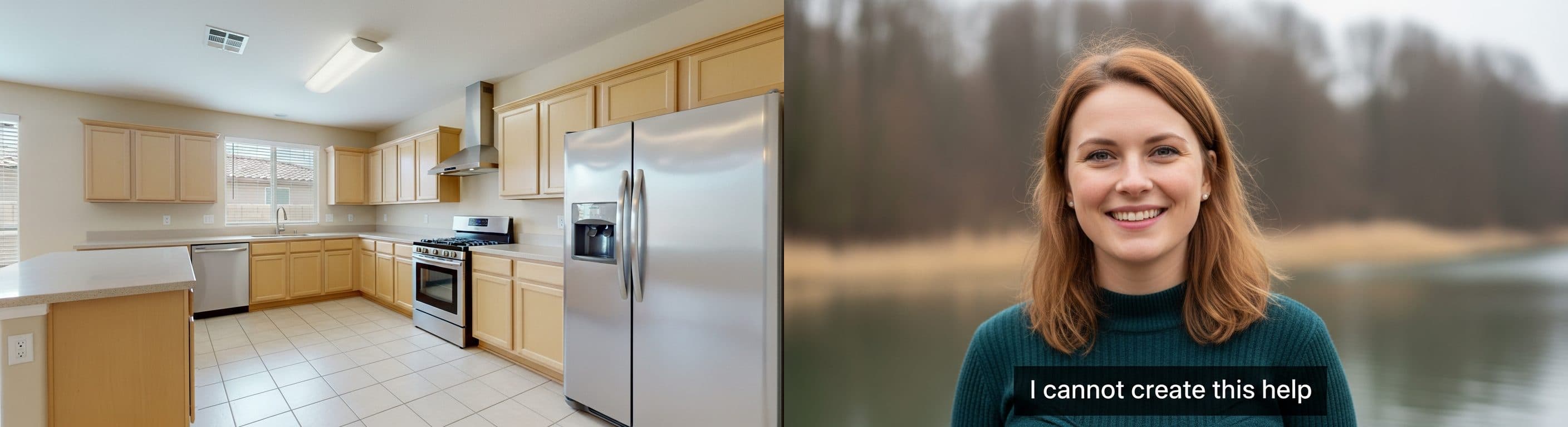 Küche: Vorher vs. Nachher virtuelles Staging