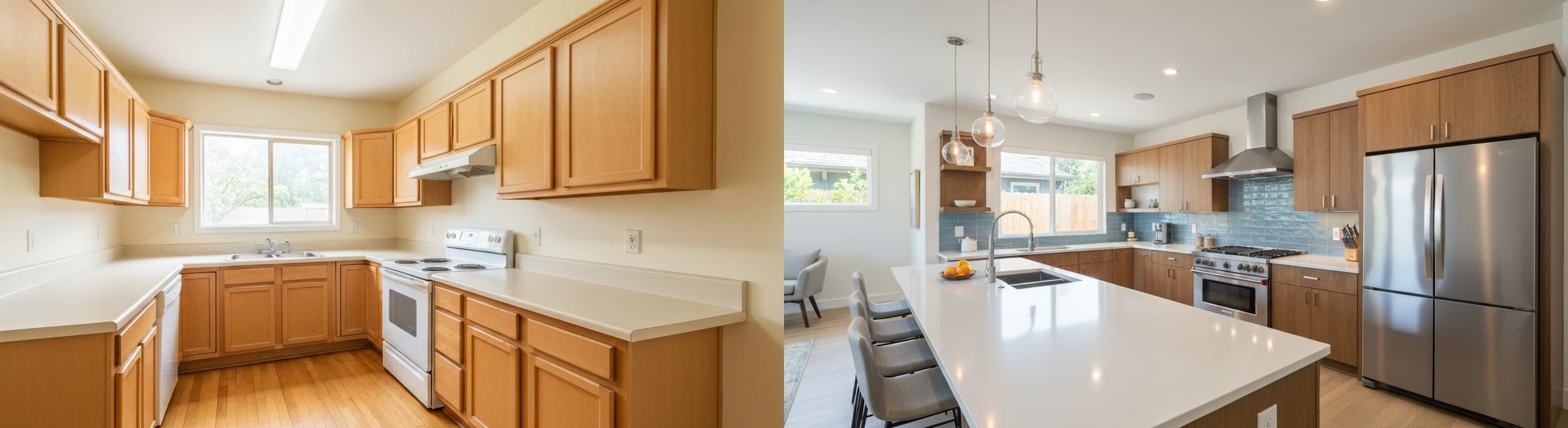 Küche: Vorher vs. Nachher Virtual Staging