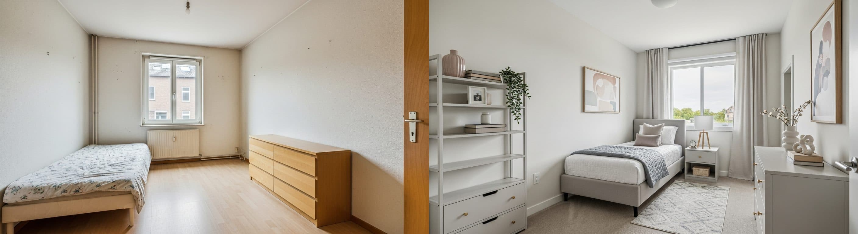 Toddler's Bedroom: before vs after virtual staging