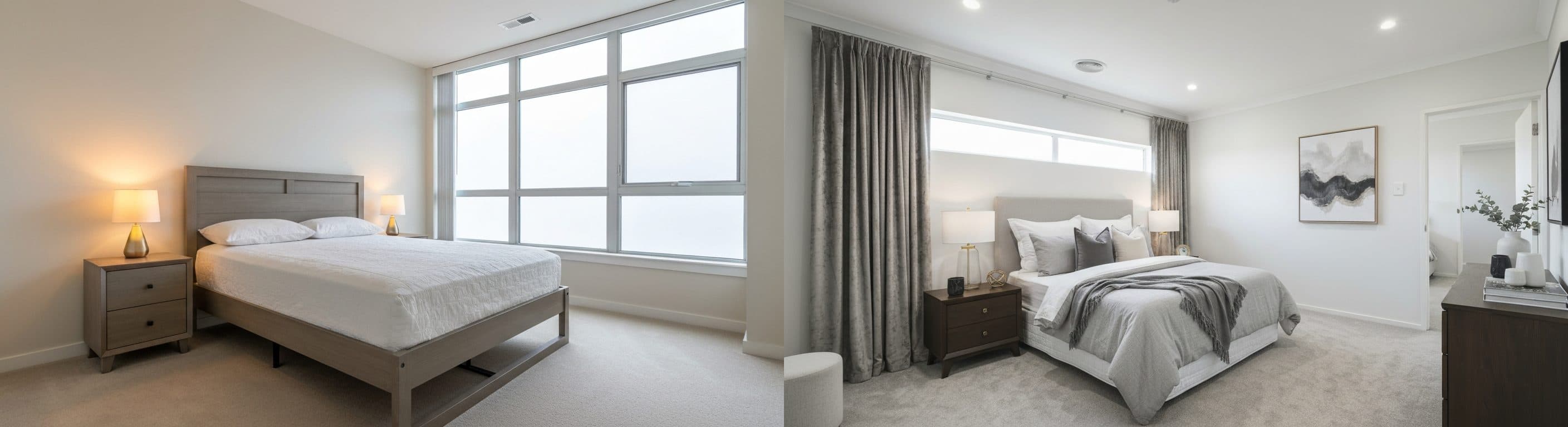 Schlafzimmer: Vorher vs. Nachher virtuelles Staging