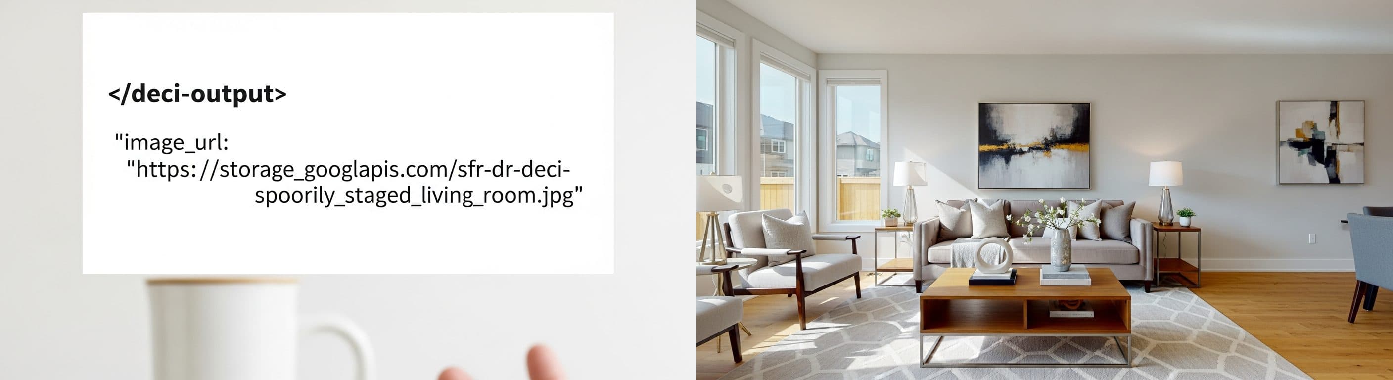 Wohnzimmer: Vorher vs. Nachher virtuelles Staging