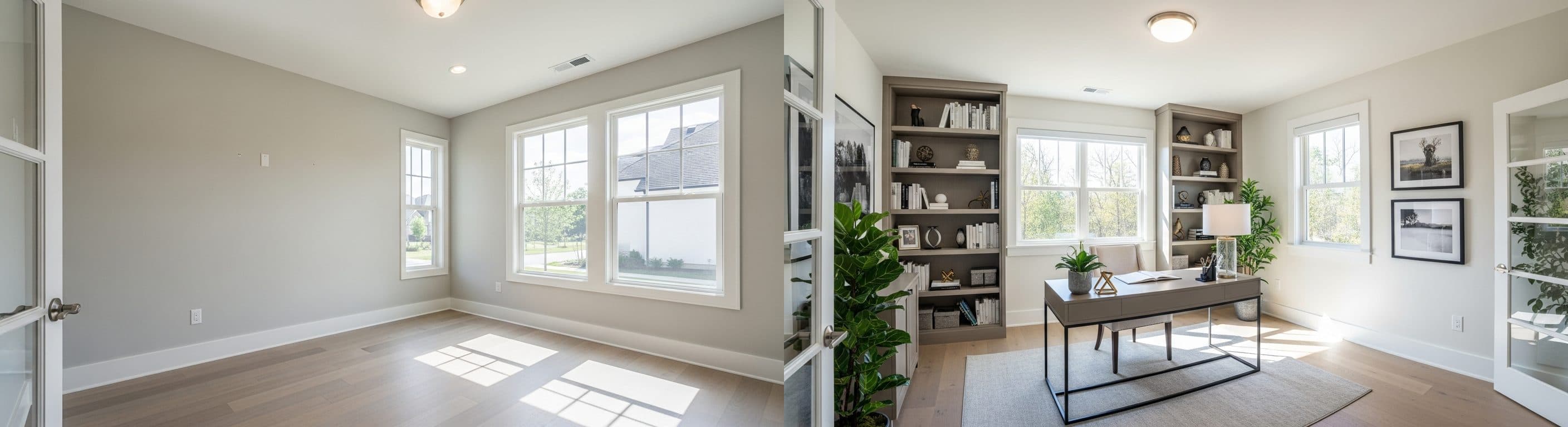 Home Office: before vs after virtual staging