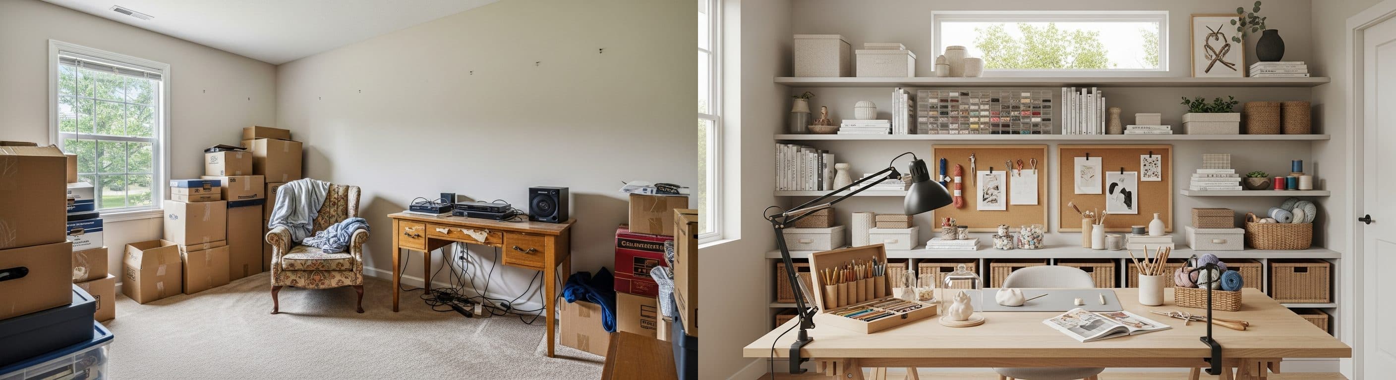 Hobby Room: before vs after virtual staging