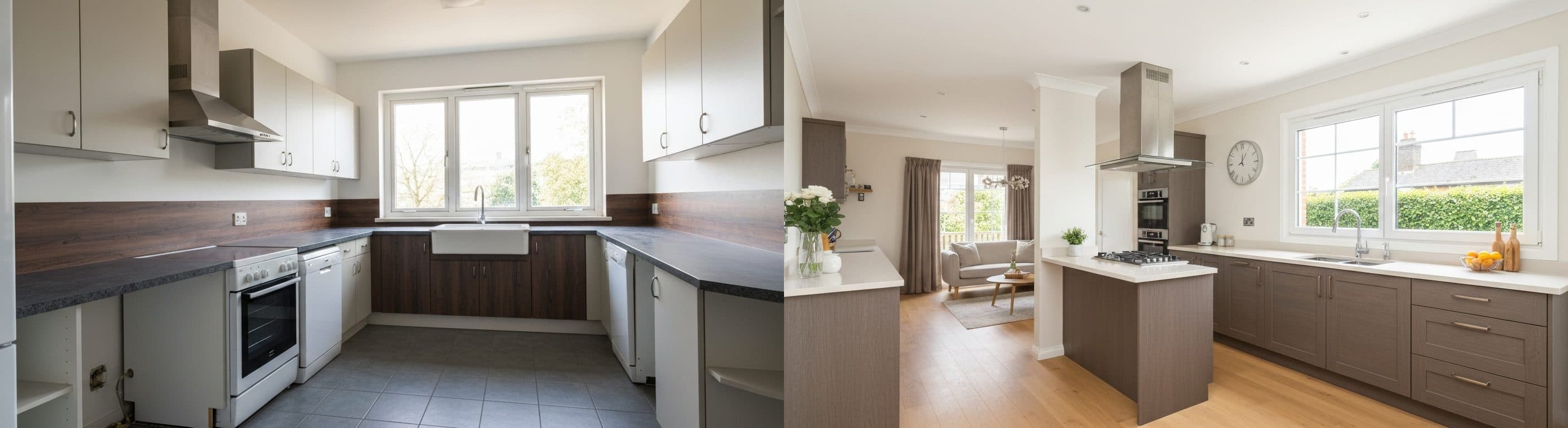 Küche: vor und nach virtuellem Staging