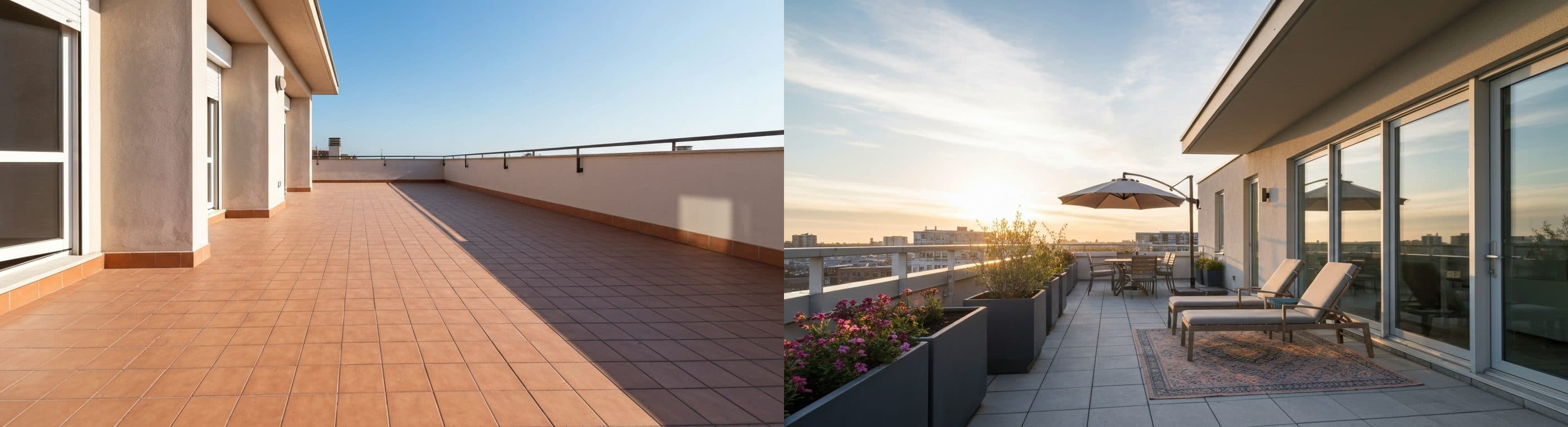 Terrace: before vs after virtual staging