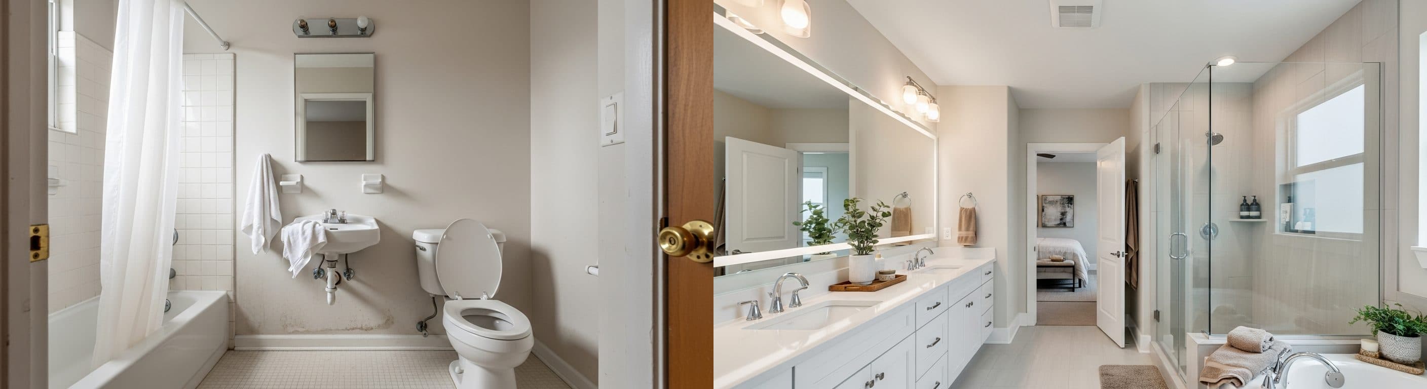 Badezimmer: Vorher vs. Nachher Virtuelles Staging