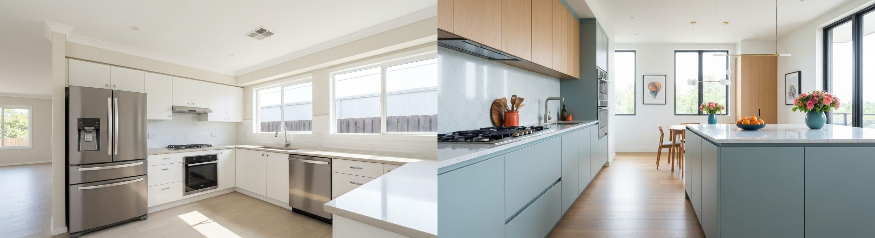 Küche: Vorher vs. Nachher virtuelles Staging