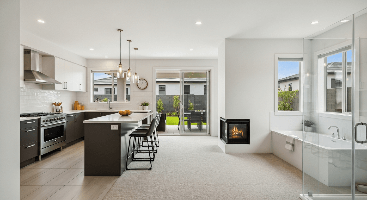 Immobilienanzeige mit optimiertem Titel und hochwertigem Bild, das ein wunderschön inszeniertes Zuhause zeigt