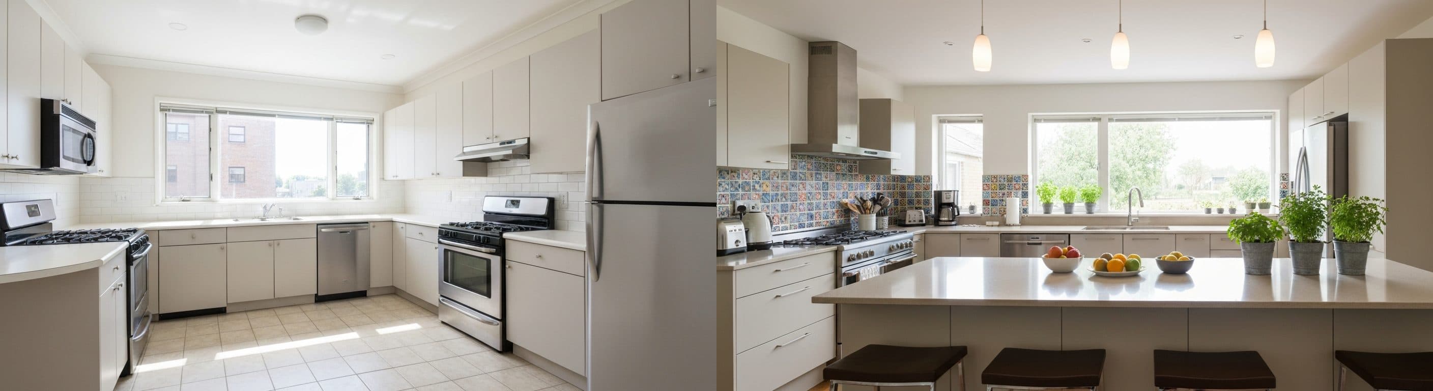 Kitchen: before vs after virtual staging
