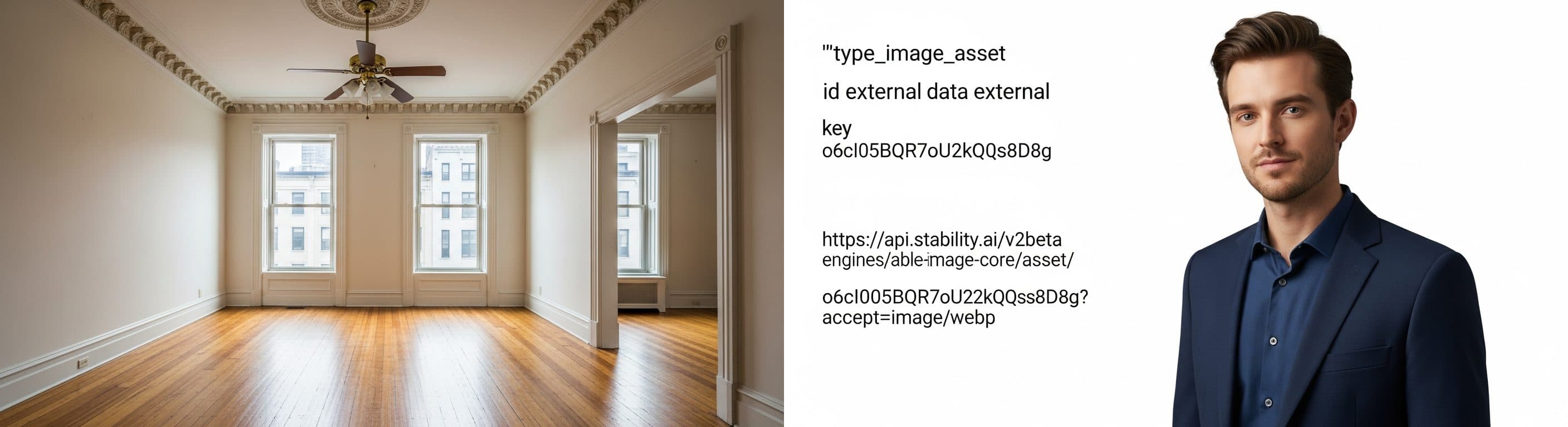 Wohnzimmer: Vorher vs. Nachher virtuelles Staging