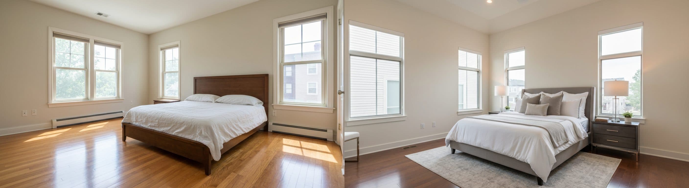 Master Bedroom: before vs after virtual staging