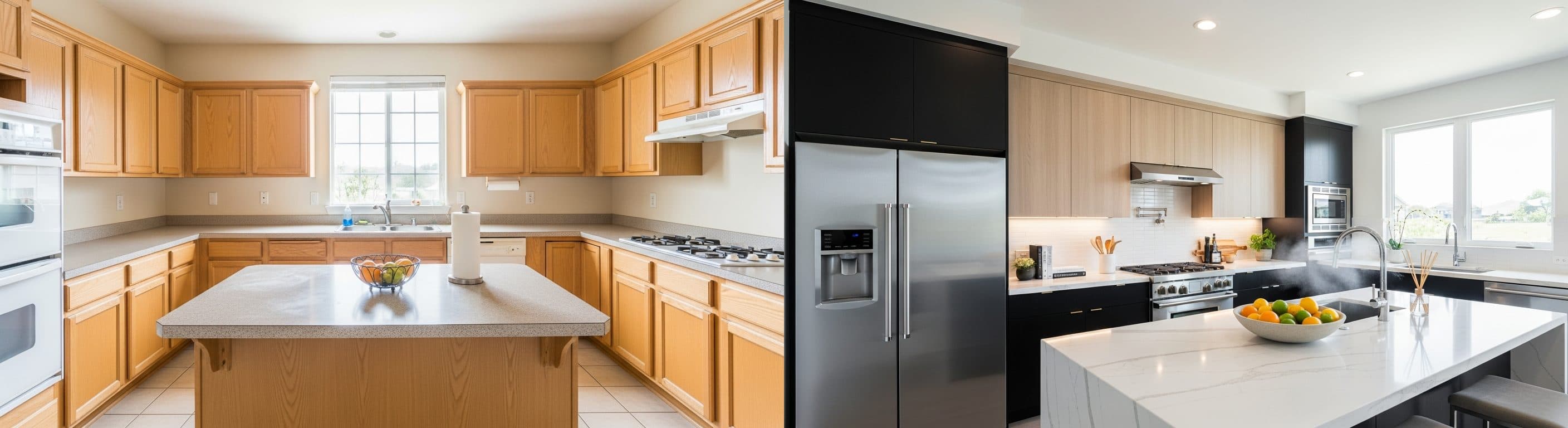 Küche: Vorher vs. nachher virtuelles Staging