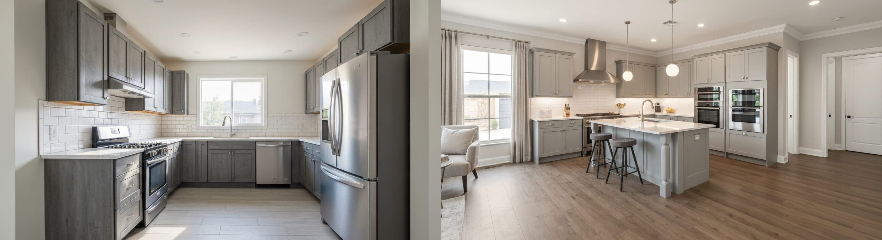 Küche: Vorher vs. Nachher virtuelles Staging