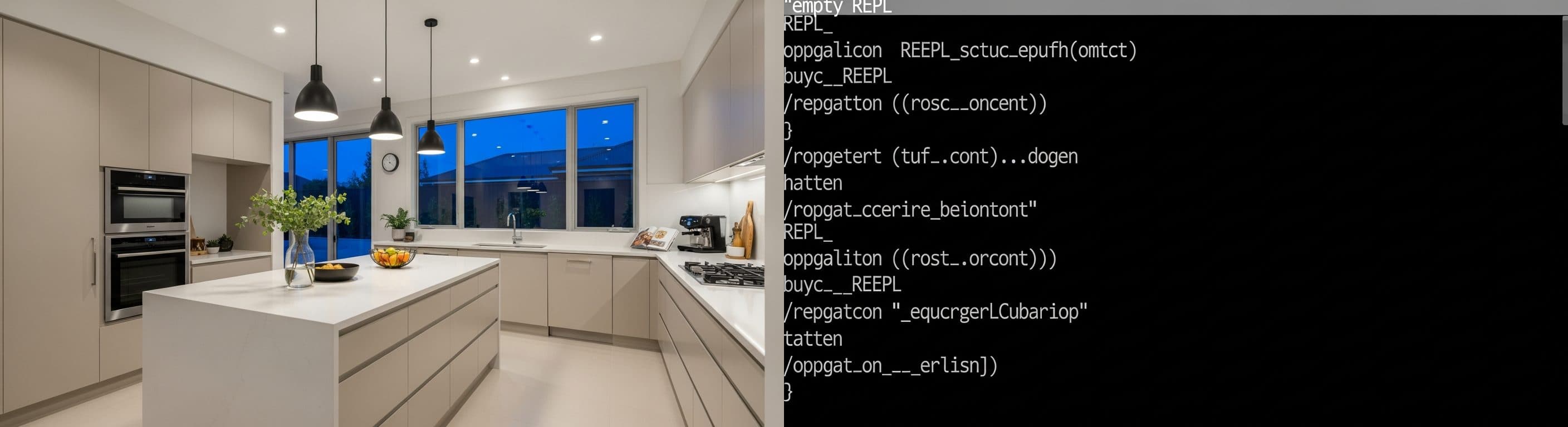 Küche: vor vs. nach virtuellem Staging