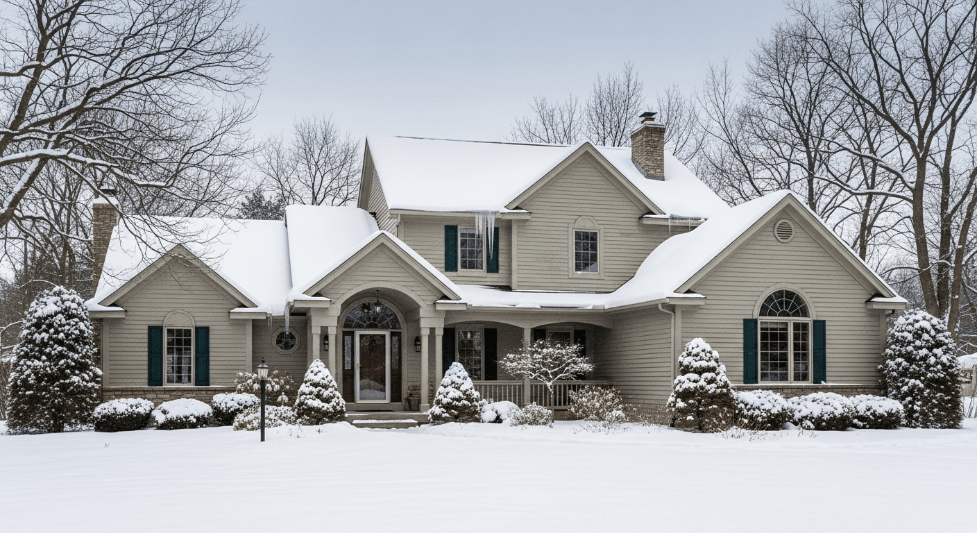 Gemütliches Winter-Hausinterieur mit optimierter Beleuchtung und Wärme