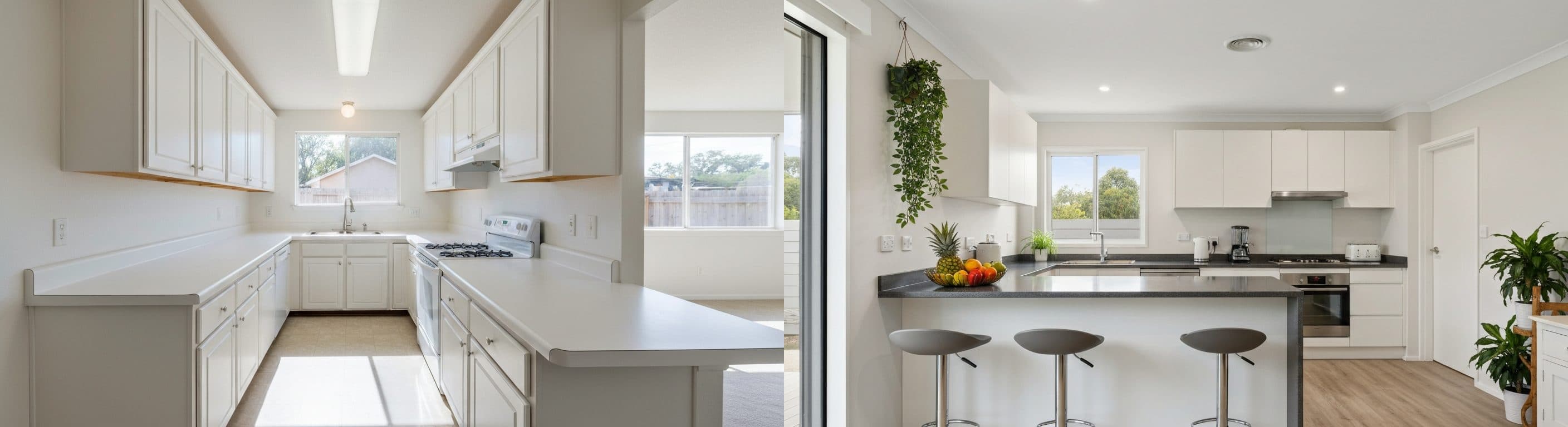 Kitchen: before vs after virtual staging
