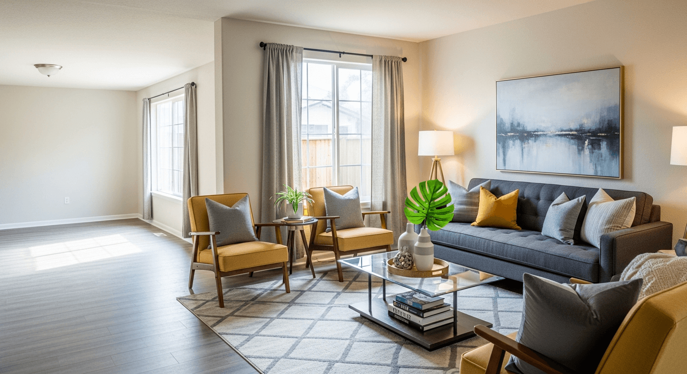 Bedroom: before vs after virtual staging
